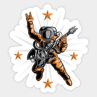Astronaut want to be a Rockstrar Sticker